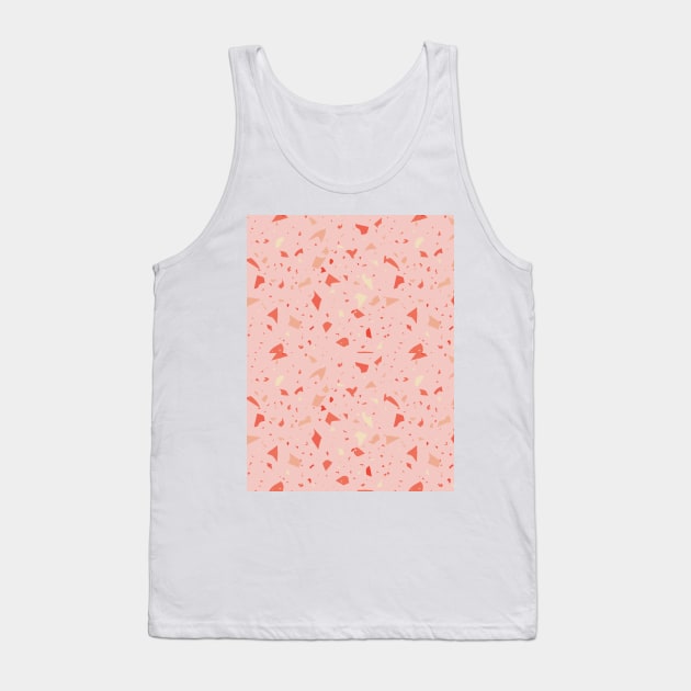 Terrazzo Pattern In Pink Coral Tank Top by ArunikaPrints